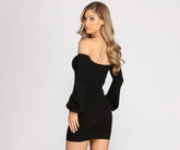 Baby Just Ask Tie Front Knit Mini Dress
